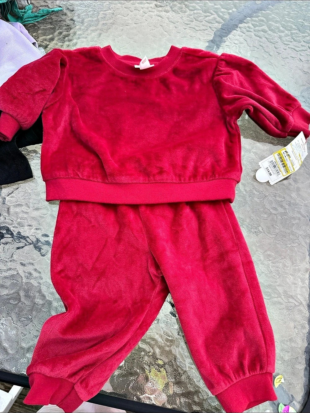 Cat & Jack Baby Red Velour Pajama Set